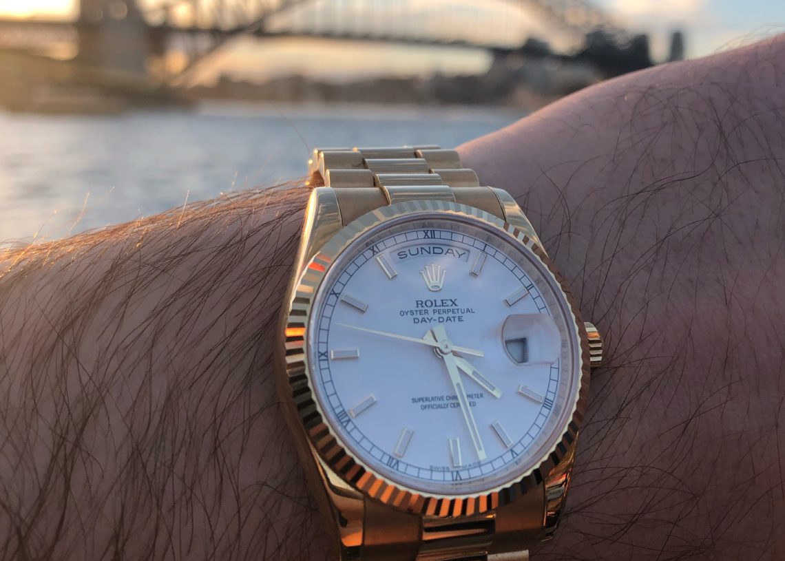36mm rolex on woman's wrist