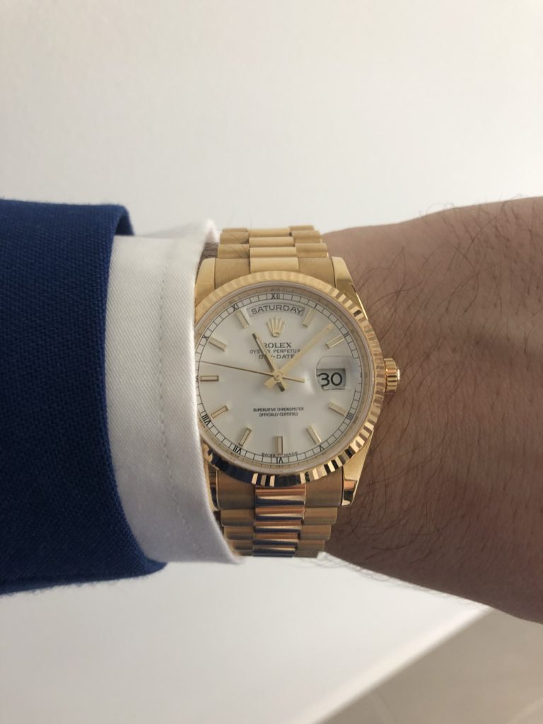 rolex day date size