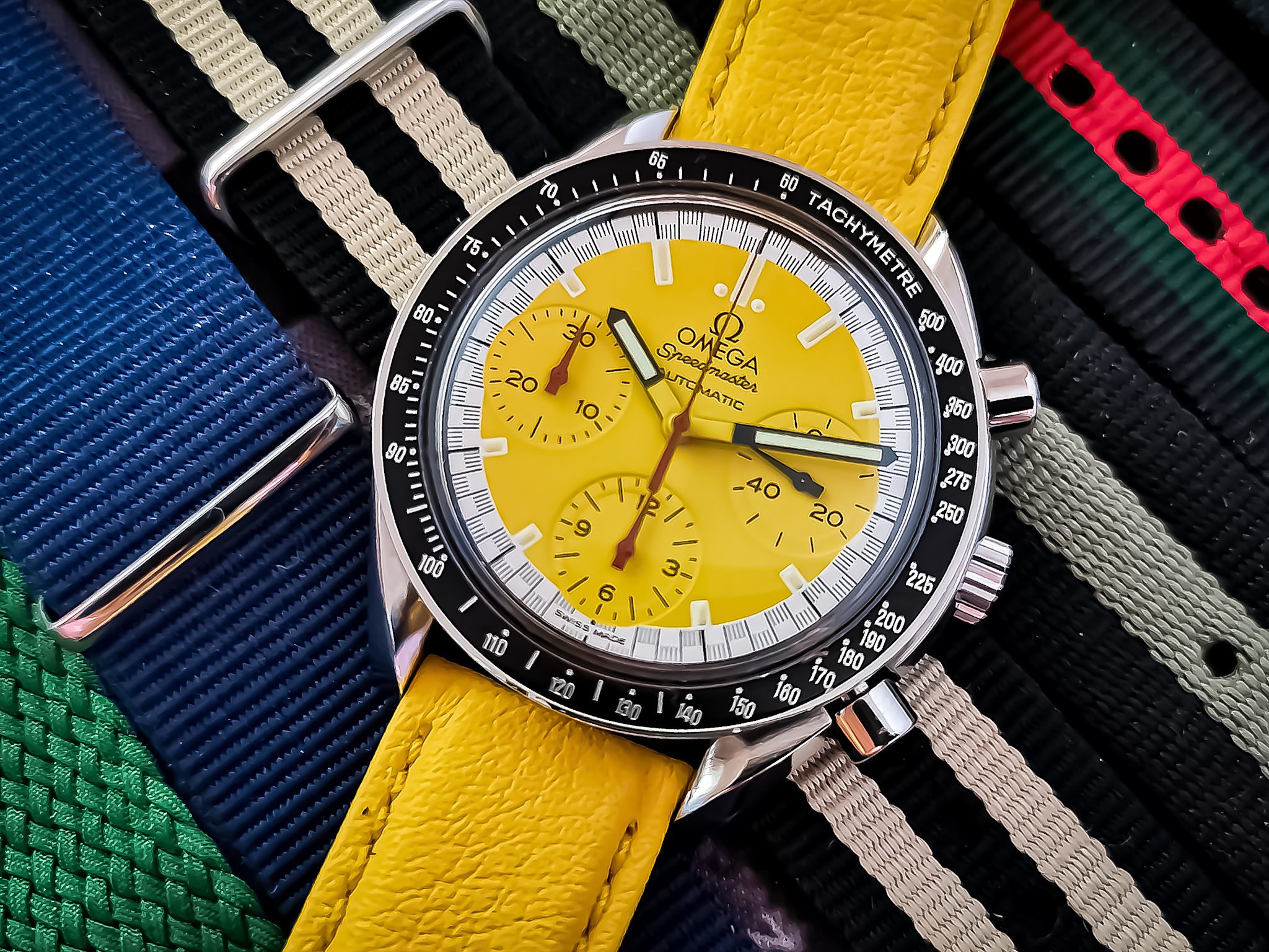 yellow omega watch