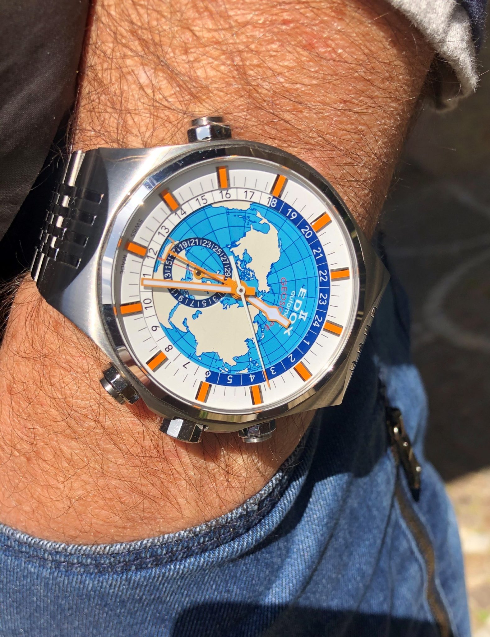 Edox Men's Watch Delfin The Original Chronograph Blue 10112-3BUM-BUIN –  Watches & Crystals