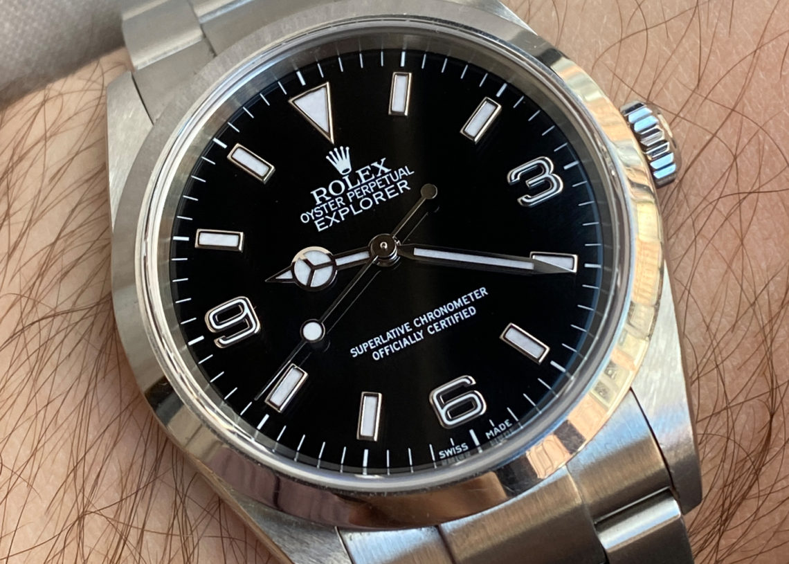 rolex explorer on wrist