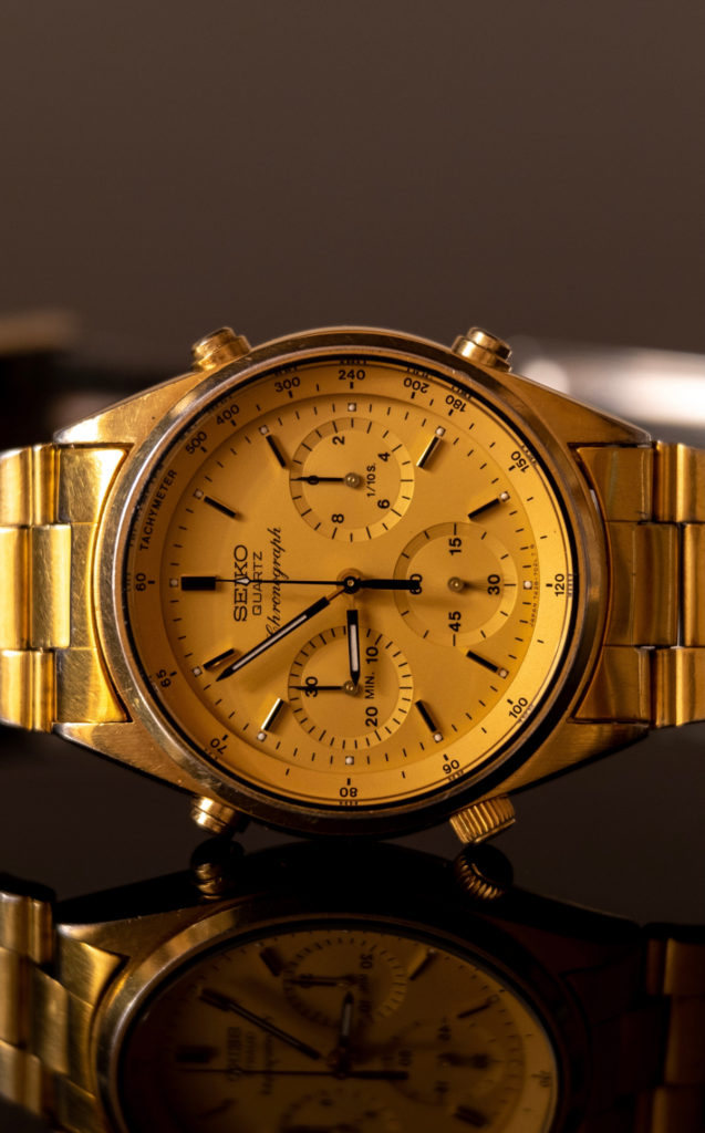 Seiko chronograph gold watch on sale