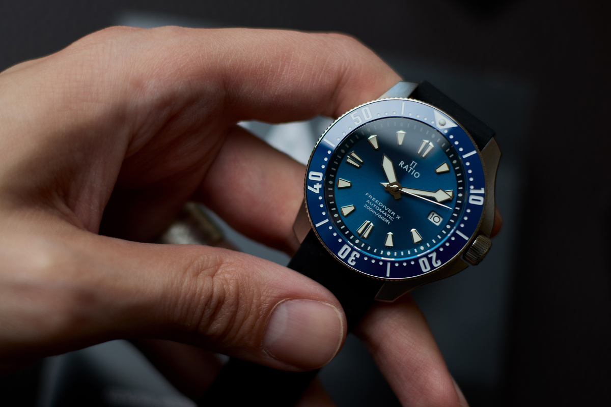 RATIO FreeDiver Sapphire Stainless Steel Green Dial Automatic... for  Rs.7,304 for sale from a Trusted Seller on Chrono24