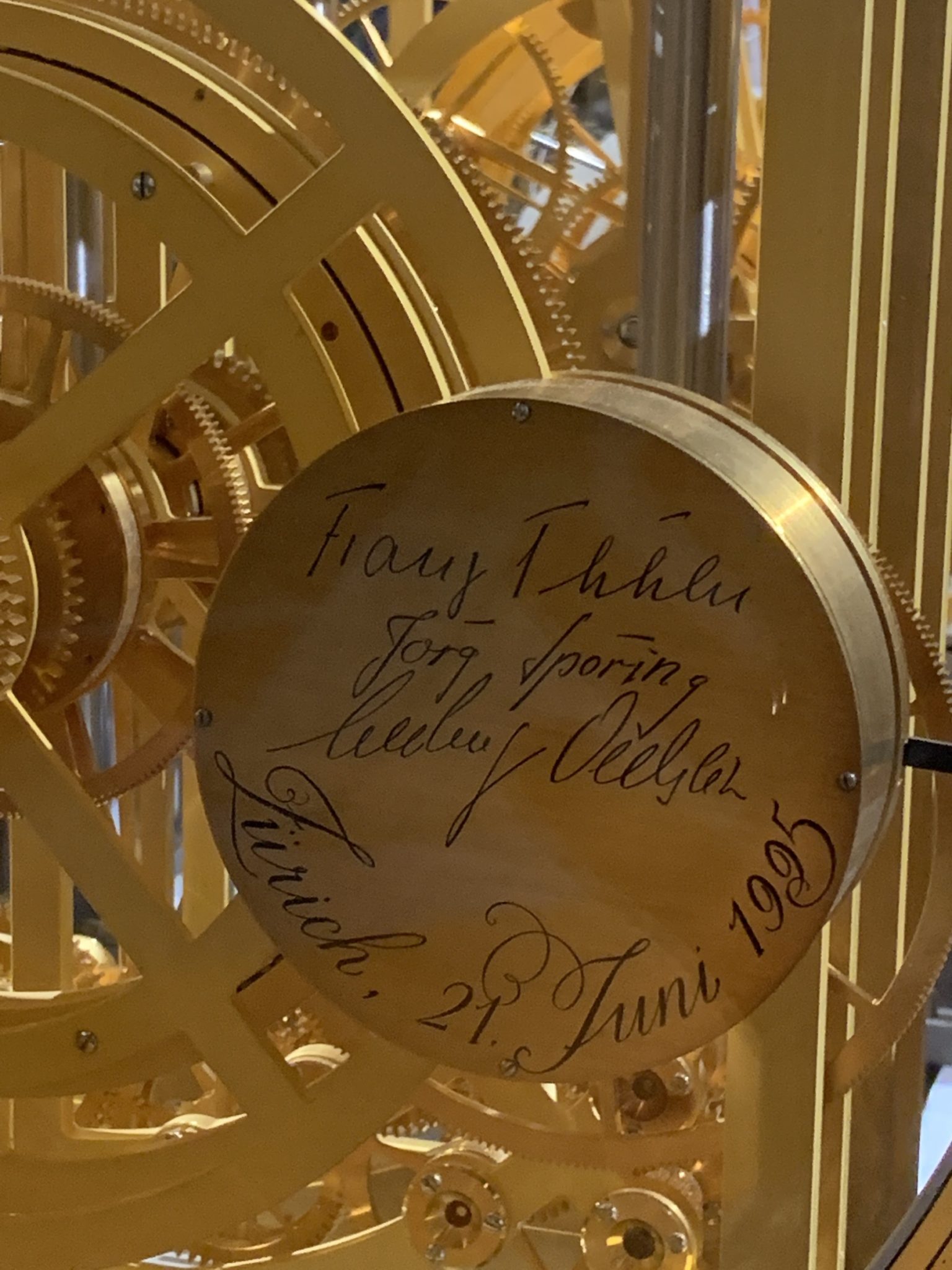 The « Türler Clock», exhibit of the MIH, Musée international d'horlogerie