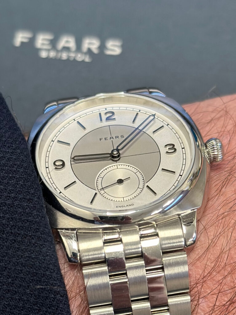 Fears Brunswick 38 Silver Sector Topper Edition wrist shot