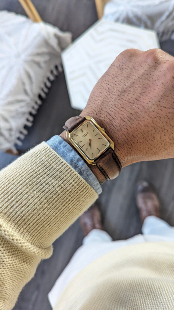 The vintage Longines Tank on the 6.8 inch wrist of @danghorology.